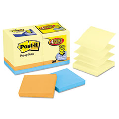 Post-It Notes Value Pack,3"x3",18/PK,Yellow/Assorted