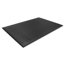Anti-Fatigue Mat, Vinyl Foam, Beveled Edge, 3'x12', Black