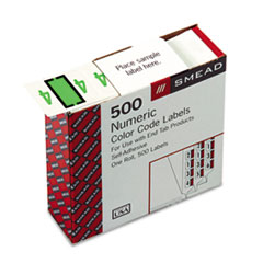 Numeric Coded Labels, "4", 1-1/4"x1", 500/RL, Light Green