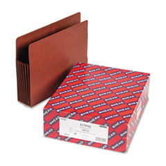 End Tab File Pockets, 7" Exp, 5/BX, Letter, Red