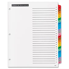 Table 'N Tab Dividers, A-Z, Black/White, 1 Set