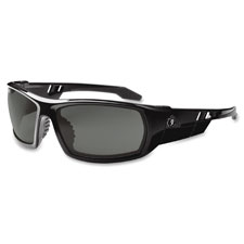 Smoke Lens Safety Glasses w/Fog-Off, Black