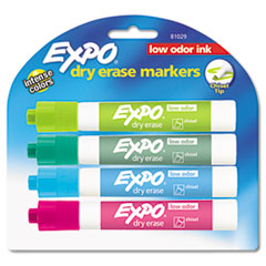 Dry-erase Markers,Chisel Point,Nontoxic,4/PK,Assorted