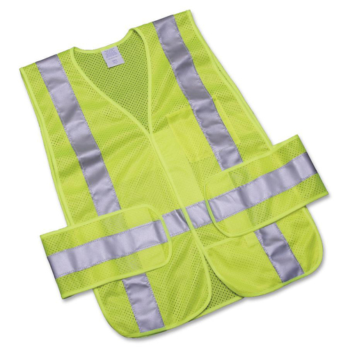 Safety Vest, High Visibility, One Size, Lime/Silver