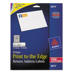 Laser Labels,Matte,Return Address,3/4"x2-1/4",750/PK,WE
