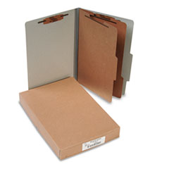 Classification Folders, 3" Exp, Legal,2 Partition, Mist Gray