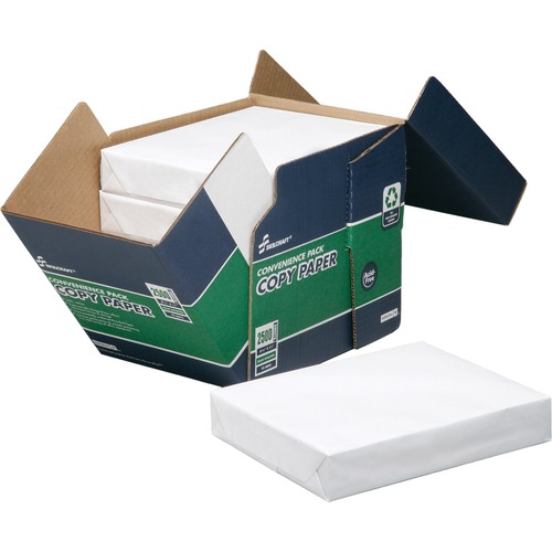 Copy Paper, Ream, 92 Bright, 20lb., 8-1/2"x11", 2500 Sh, WE