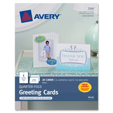 Quarter-Fold Card, 4-1/4"x5-1/2", 20 Cards/Env, White
