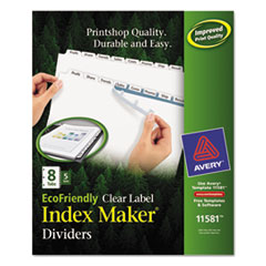 Laser/Inkjet Dividers, 8-Tab, 5 Sets/PK, 11"x8-1/2",WE