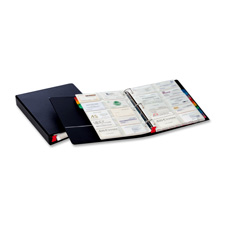 Card File Binder,Holds 400 Cards,1-1/2" Capacity,Letter,BK