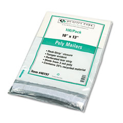 Poly Envelopes W/Perforation, Plain, 10"x13", 100/PK, White
