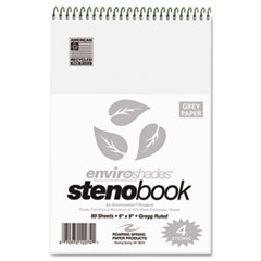 Steno Notebook Wirebound, 6"x9", 80/Shts, 4/PK, Gray