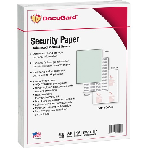 Advanced Security Paper, Presc/Med, 5RM/CT, Green