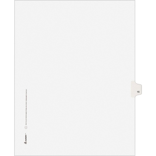 INDEX,LTR,SDE15,25/PK,WHT