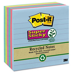 Super Sticky Pads, Lined, 4"x4", 90 Sh/PD, 6/PK, Tropical