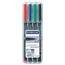 Fiber Tip Pen, Permanent, Fine Point, 10/BX, Black Ink