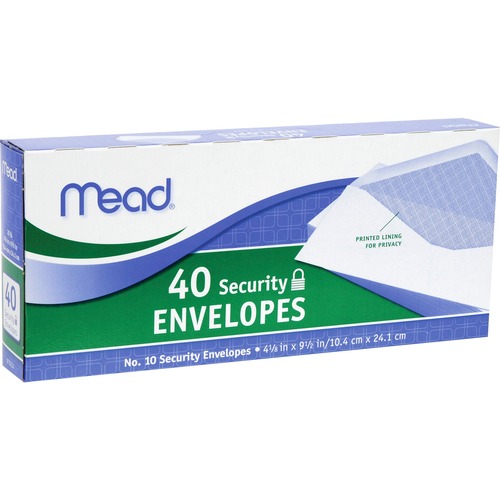 Security Envelopes, No. 10, 40/PK, White