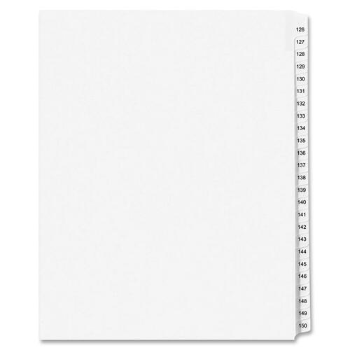 INDEX,SIDE TAB 126-150WHT