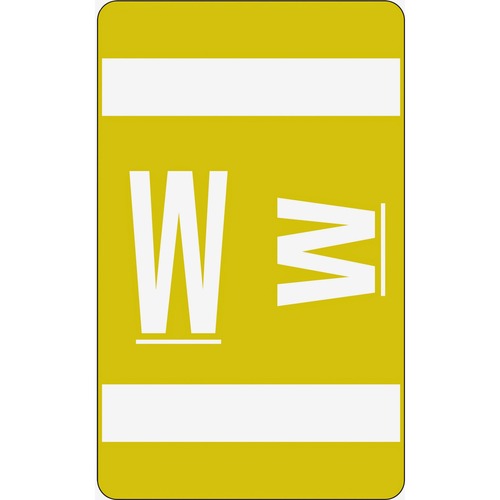 Color Coded Label, "W", 100/PK, Yellow