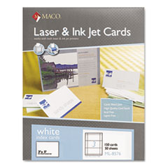 Laser / Ink Jet Index Cards, 3 Up, 5"x3", White