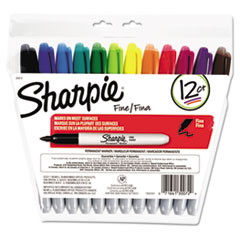 Permanent Marker, Fine Point, 12 Color/ST, AST