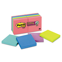 Super Sticky Pads,3"x3",12/PK,90/Sheet Pad,Assorted