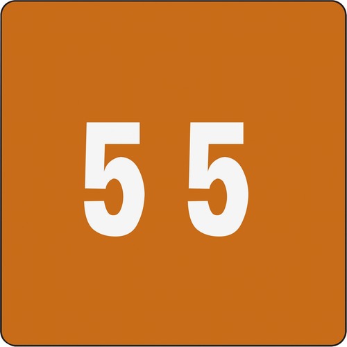Numeric Labels, "5", 1-1/2"x1-1/2", 250/RL, Brown