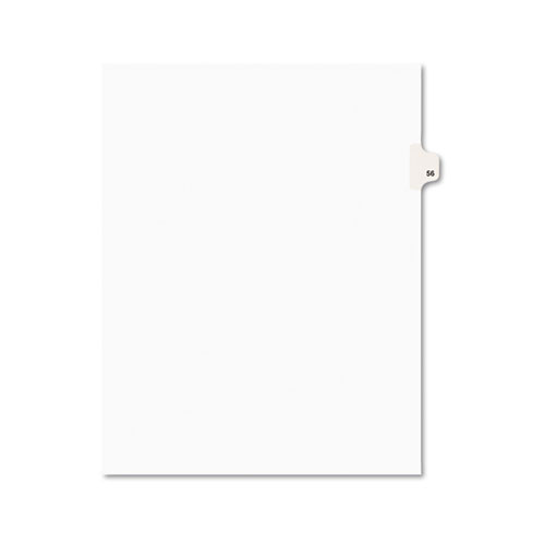 Numeric Divider, "56", Side Tab, 11"x8-1/2", 25/PK, White