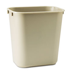 Rectangular Wastebasket,13 Qt,8-1/4"x11-3/8"x12-1/8",Beige