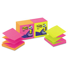 Post-it PopUp Pads Refill,3"x3", 90 Sht/PD, 12/PK, AST Neon