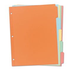 Non-Laminated Tab Dividers,5-Tab,11"x8-1/2",36 ST/BX,Multi