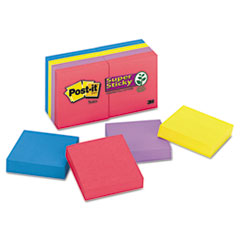 Super Sticky Notes, Ultra, 2"x2", 8/PK, Assorted