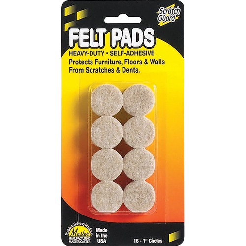 Felt Pads, 1" Diameter, 16 Circles/PK, Beige