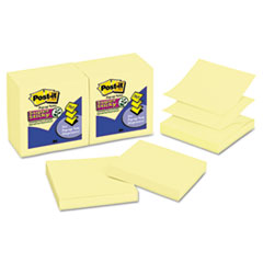 Super Sticky Pop-ups, Refill,3"x3", 90 Sht/PD,12/PK, Canary