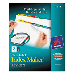 Index Maker, Laser/Inkjet, 8 Tab, 5-Set, 8-1/2"x11",Multi