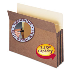 File Pocket, 3-1/2"Exp, Straight Cut, Ltr, 50/BX, RDR