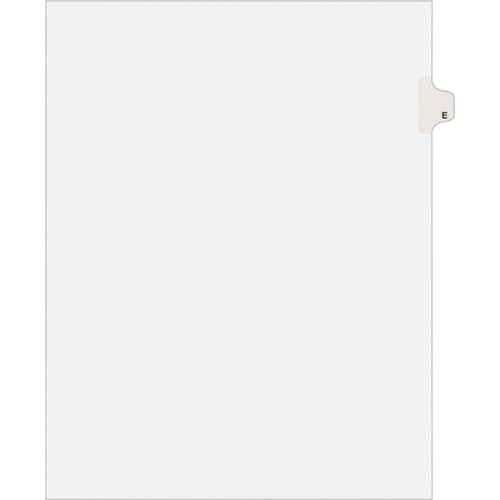 Legal Divider W/Letter "E", Side Tab, 11"x8-1/2", 25/PK