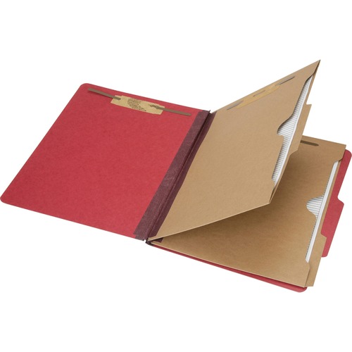 Classification Folder, 6-Part, Ltr, 11pt, Dark Red