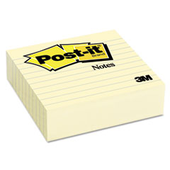 Post-it Note Pads, Lined, 4"x4", 300 Sh/PD, 1/PK, Yellow