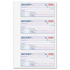 Money/Rent Receipt Book,Carbonless,2-Part,7-5/8"x11",WE