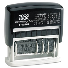 Micro Message Dater, 12-Message, 6-Yr, 5/32"x1-11/16", BK/SR