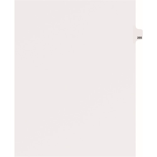 Dividers, "255", Side Tab, 8-1/2"x11", 25/PK, White
