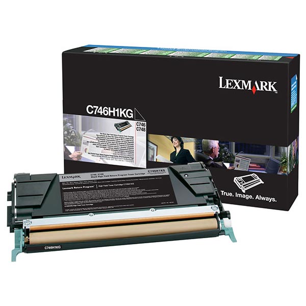 Genuine OEM Lexmark C746H1KG High Yield Black Return Program Toner (12000 Page Yield)