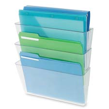 Wall Pocket System, Letter, 13"x4"x19", 3/ST, Clear