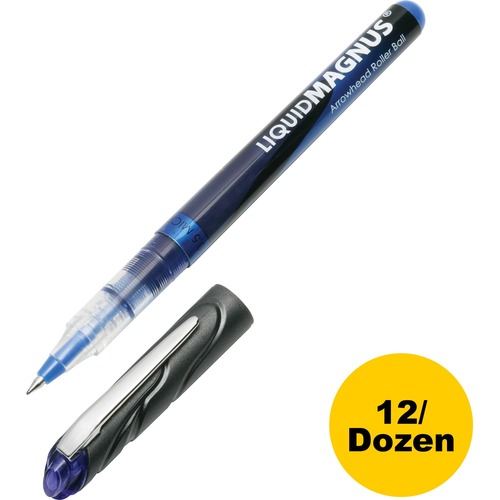 Rollerball Pen With Metal Clip,.5mm,Micro Pt,12/Box,BE Ink