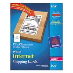 Laser Shipping Labels,Perforated,5-1/2"x8-1/2",200/BX,WE