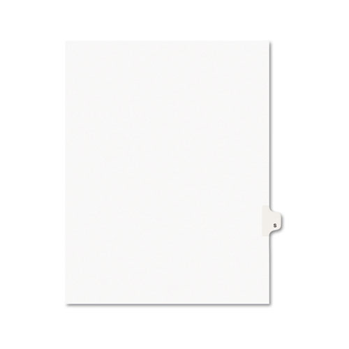 Legal Divider W/Letter "S", Side Tab, 11"x8-1/2", 25/PK