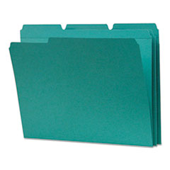 File Folder,1/3 AST 2-Ply Tab Cut,Letter,100/BX,Teal