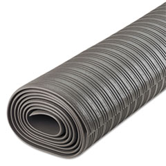 Anti-Fatigue Mat, Ribbed, Vinyl, 36"x120", Gray