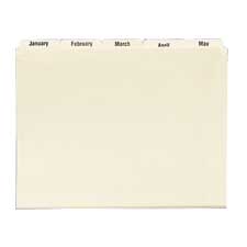Smead  Indexed Folder,2-Ply Top-Tab,Jan-Dec,11-5/8"x9-1/2",Manila